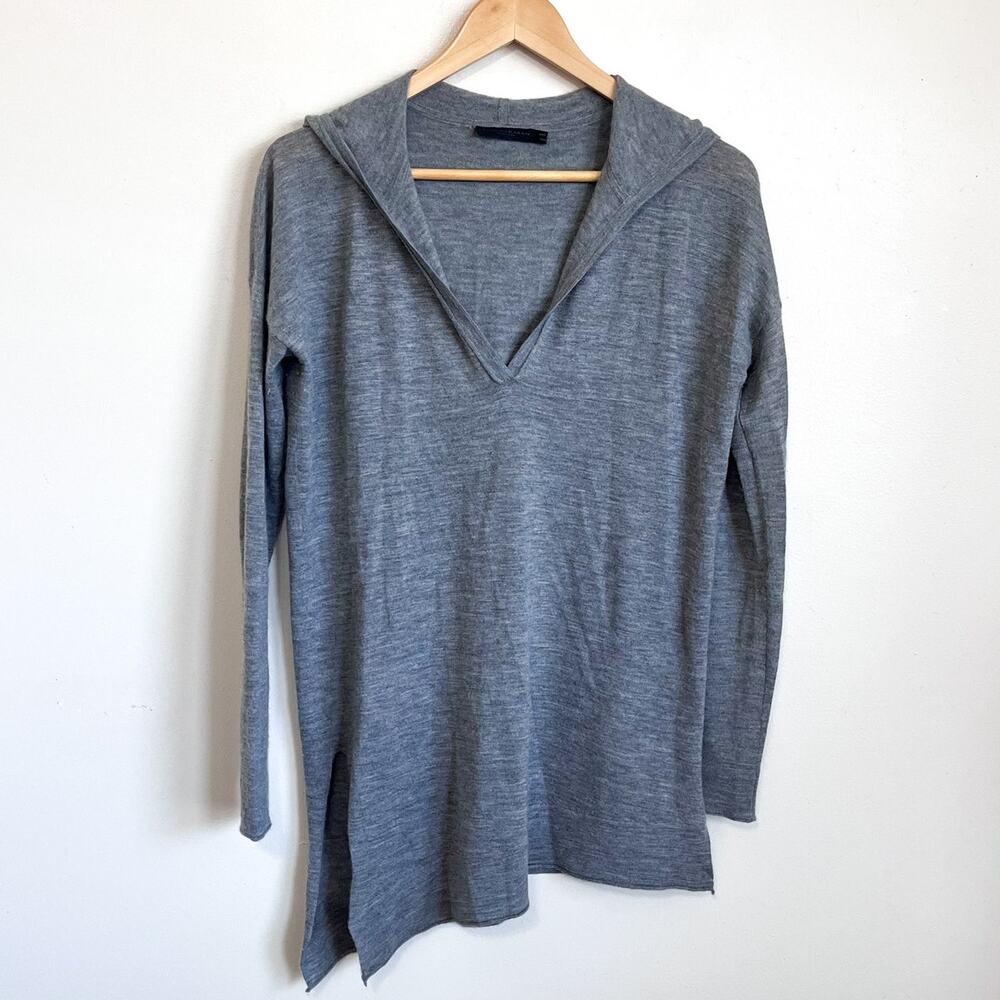 Donna Karan New York Womens‎ Cashmere Sweater Size S Gray Hooded Asymmetrical